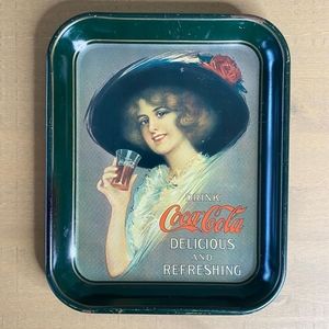 Vintage Coca-Cola Hamilton King Girl Standard Serving Tray - 1913 reproduction